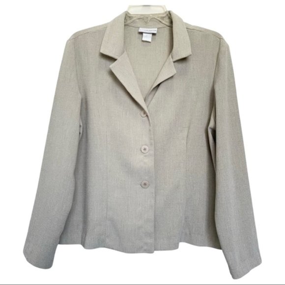 CLASSIC Light Beige Button Up Blazer PETITE XXL - Picture 1 of 8